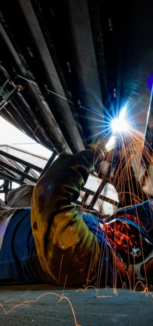 A welder at work